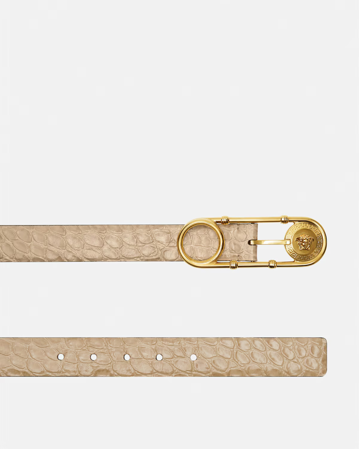 Safety Pin Croc-Effect Belt 3 cm | Versace (US)