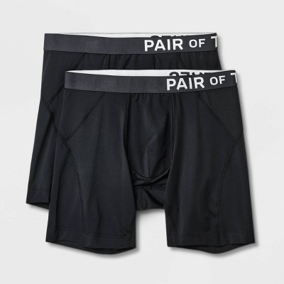 Pair of Thieves Men's SuperCool Long Leg Boxer Briefs 2pk - Black L: Knit Fabric, Regular Rise, Tumble Dry | Target