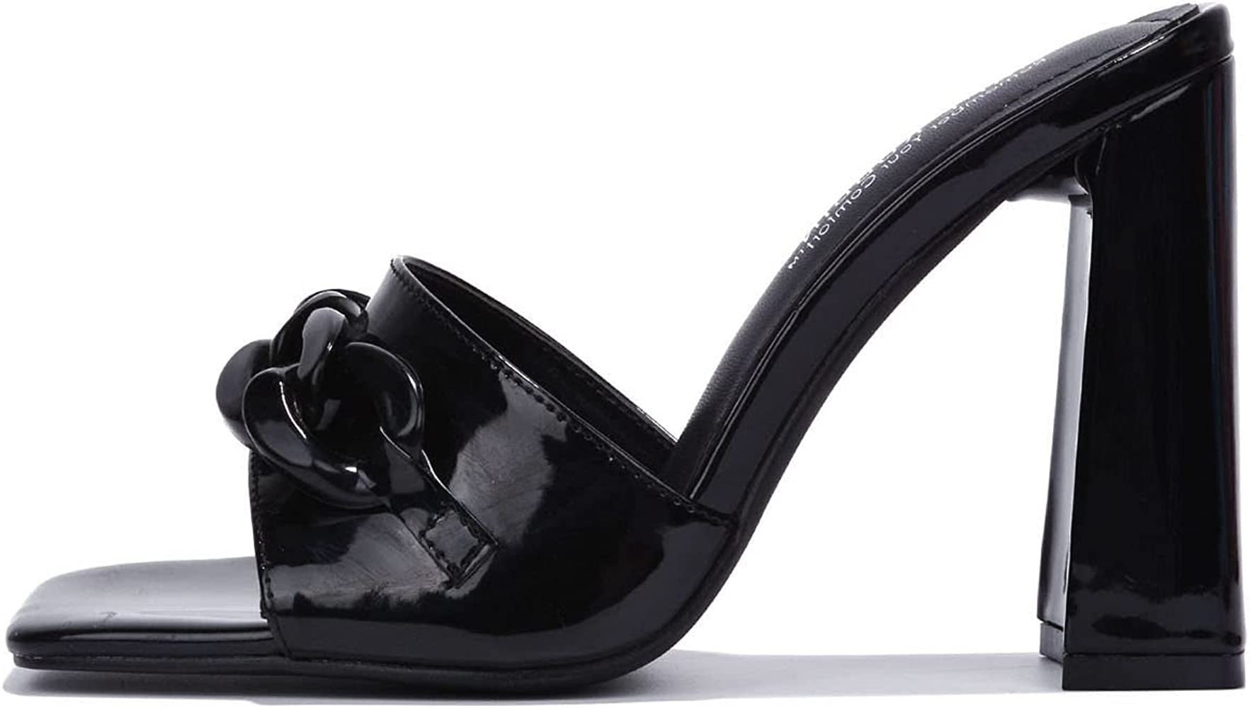 Cape Robbin Letita Chunky Block High Heels for Women, Strappy Shoes with Square Open Toe | Amazon (US)
