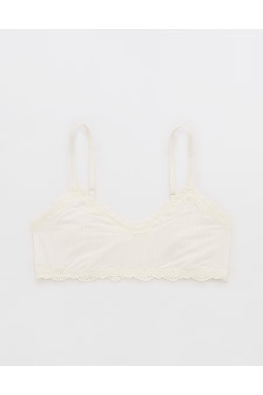 Superchill Modal Lace Trim Bralette Women's Soft Muslin L | Aerie