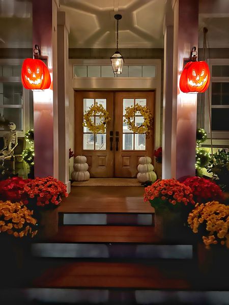 Front porch pumpkin lantern