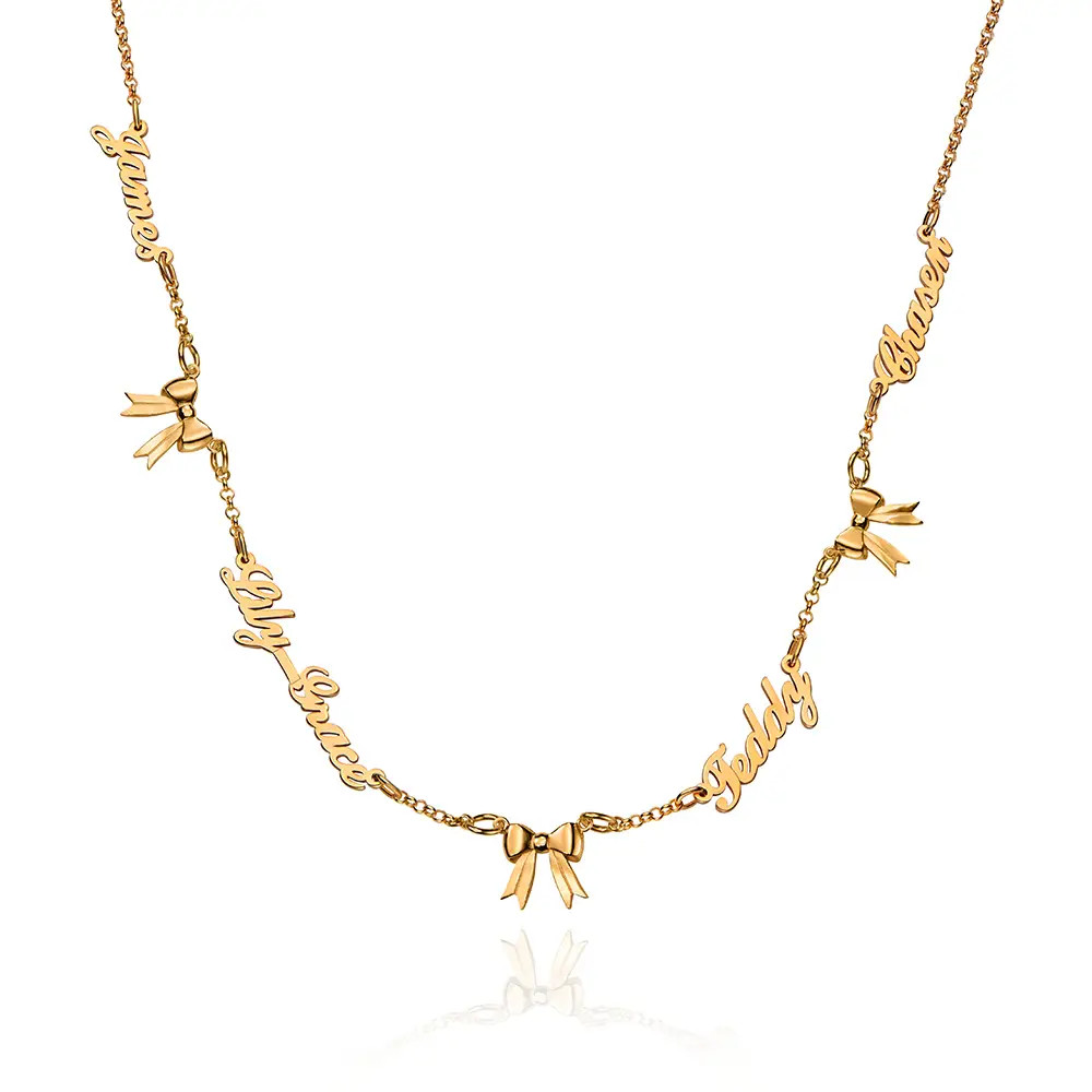 Be My Bow Multi-name Necklace in Gold Vermeil | Theo Grace