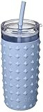 Jade Plastic Insulated Reusable Tumbler Cup, with Spill-Proof Lid and Straw| Comfortable Silicone Sl | Amazon (US)