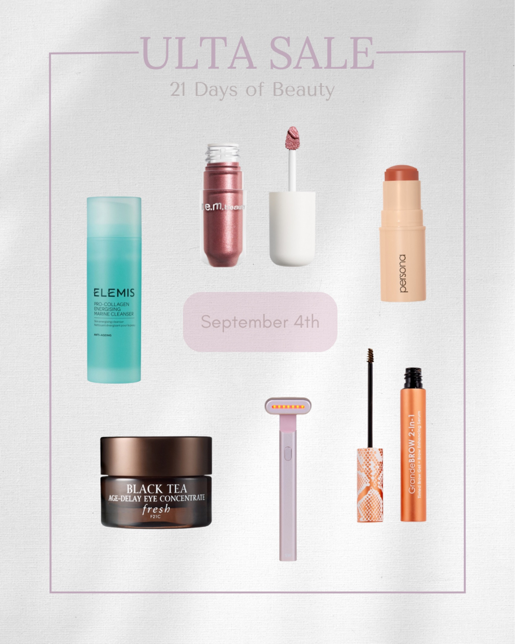 Ulta’s 21 Days of Beauty sale is here! If you have been eyeing any of these products, but did not want to pay full price for them, now is your chance. Everything that I have tagged is 50% off only today — September 4th! Click below to shop! Follow me @vit.amina.h to stay updated during Ulta’s 21 Days of Beauty!

{ULTA Sale, Elemis, Cleanser, skincare, Fresh eye concentrate, beauty sale, skincare sale, Skincare must haves, r.e.m. beauty, fresh skincare, LTKFind}

#LTKbeauty #LTKsalealert #LTKSale