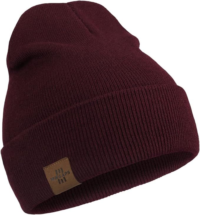 Winter Beanie Hat Acrylic Knit Hats for Men Women Soft Warm Unisex Cuffed Beanie | Amazon (US)
