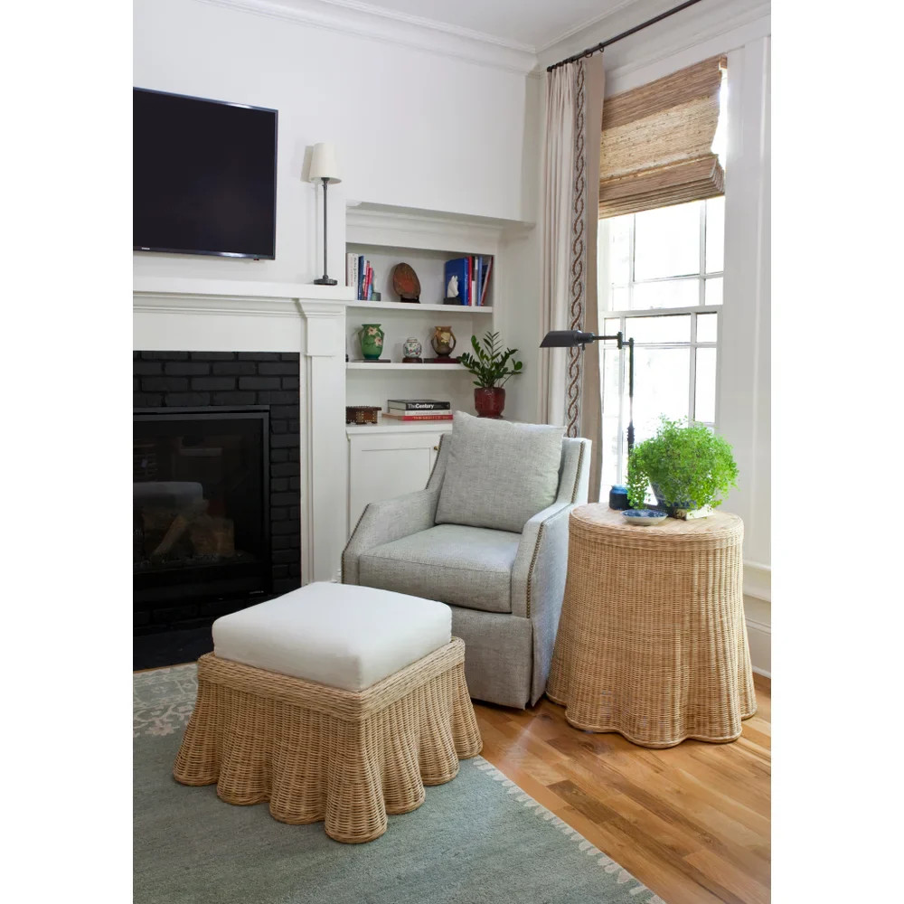Scallop Square Ottoman | Over The Moon