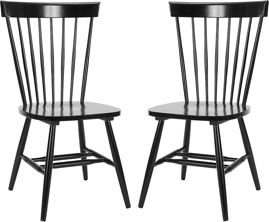 SAFAVIEH Parker Spindle Windsor Set of 2 Dining Chair, 17, Black | Amazon (US)
