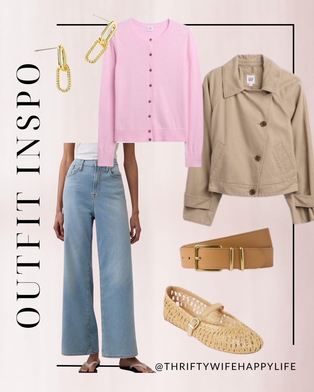 Spring outfit idea with sweat pants jeans from Gap Factory! 

#LTKootd #LTKPetite #LTKOver40