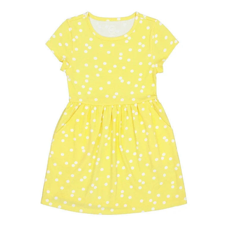 Wonder Nation Girls Short Sleeve Play Dress, Sizes 4-18 & Plus | Walmart (US)