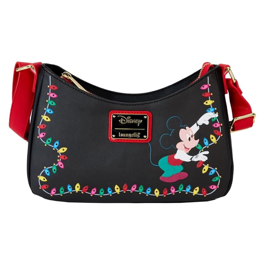 Loungefly Disney Mickey and Friends Christmas Light Decorations Crossbody Bag | Amazon (US)