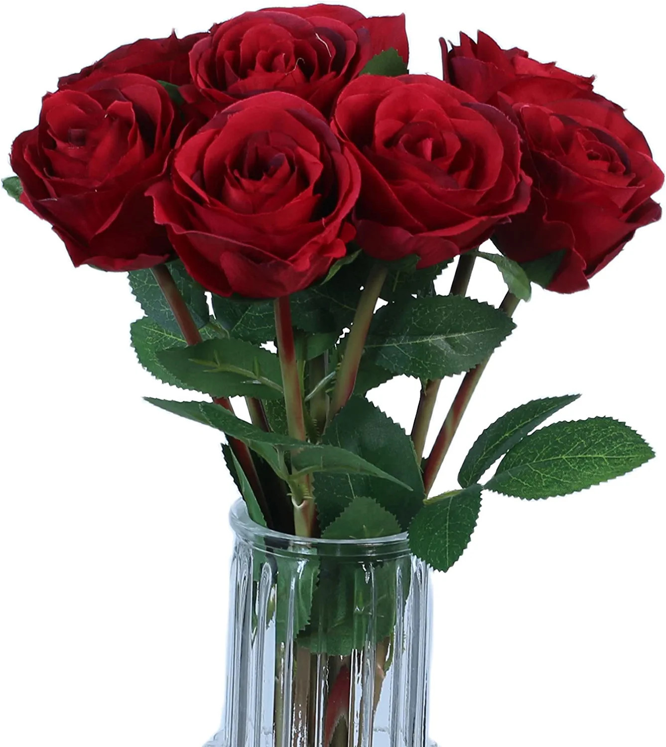 Tinsow Artificial Roses Flowers with 8 Heads for Flower Arrangement, Silk Latex Rose Bouquet for ... | Amazon (US)