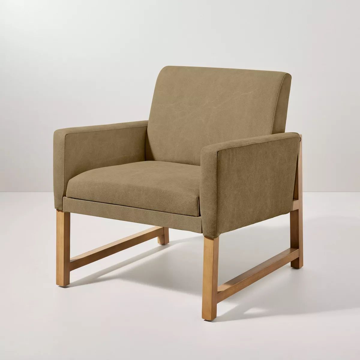 Canvas Upholstered Accent Arm Chair - Khaki - Hearth & Hand™ with Magnolia | Target