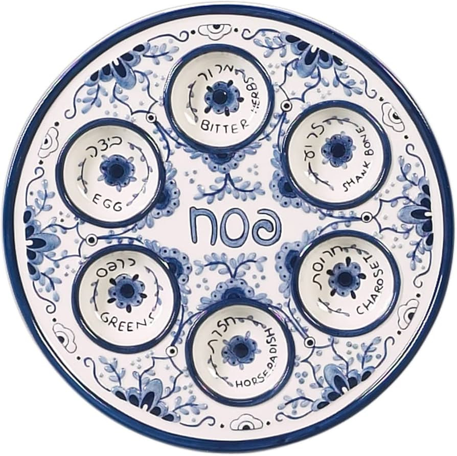 Passover Seder Plate for Passover Dinner, Happy Passover Gifts, Pesach Ceramic Passover Plate 12 ... | Amazon (US)