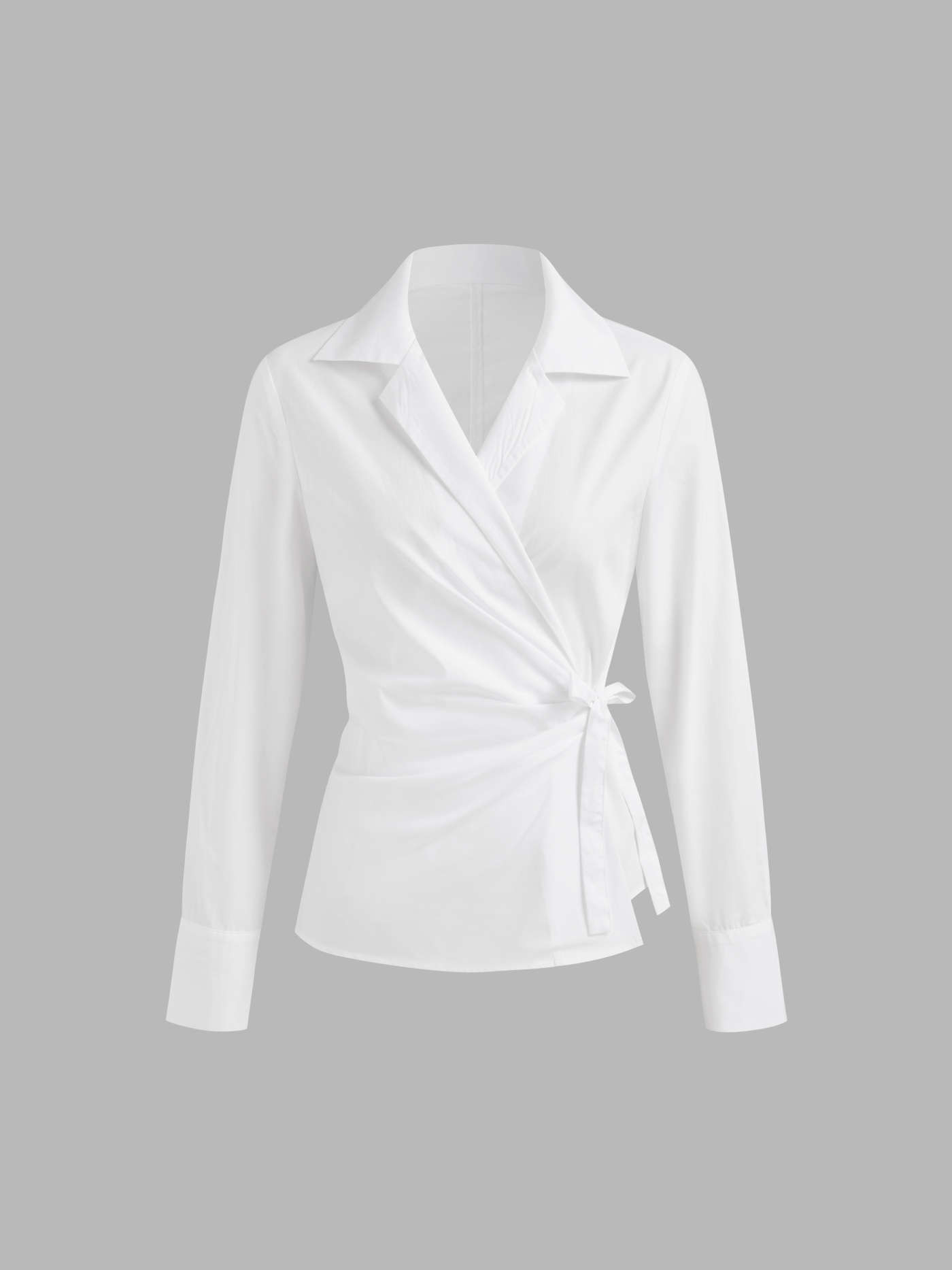 Tejido Cotton Camisa de Algodón 100% con Cuello y Nudo de Manga Larga For Trabajo. | Cider