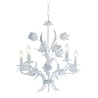 Crystorama Southport 5-Light Gloss White Rustic Dry rated Chandelier | Lowe's