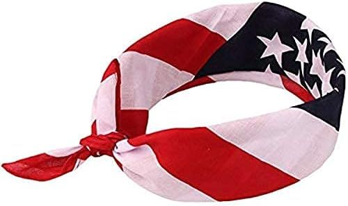 Shimmer Anna Shine Red White and Blue American Flag Bandana Headband USA for Men and Women - Neck... | Amazon (US)