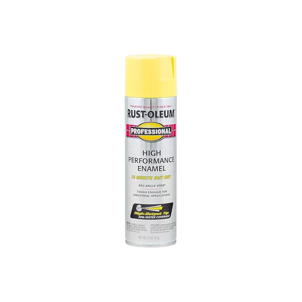 Rust-Oleum 7543838 Professional High Performance Enamel Spray Paint, 15 Oz, Gloss Safety Yellow | Amazon (US)