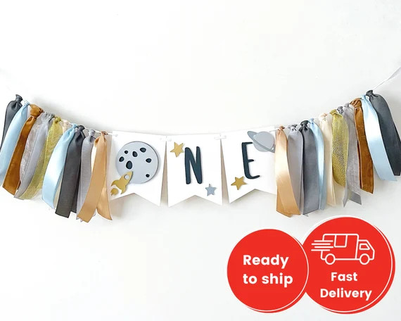 Space One Highchair Banner First Trip Around the Sun Birthday - Etsy | Etsy (US)