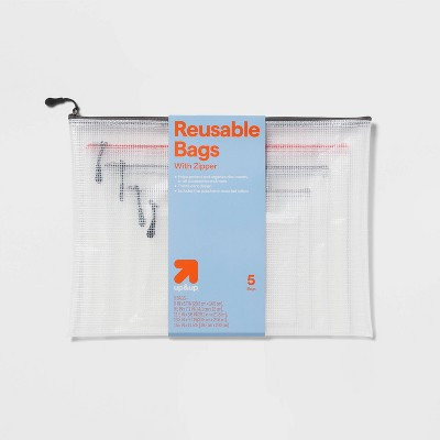 Set of 5 Zippered Pouch Organizers - up&up™: Clear Multicolored Storage Bags, Universal Packing Cubes, PEVA Material | Target