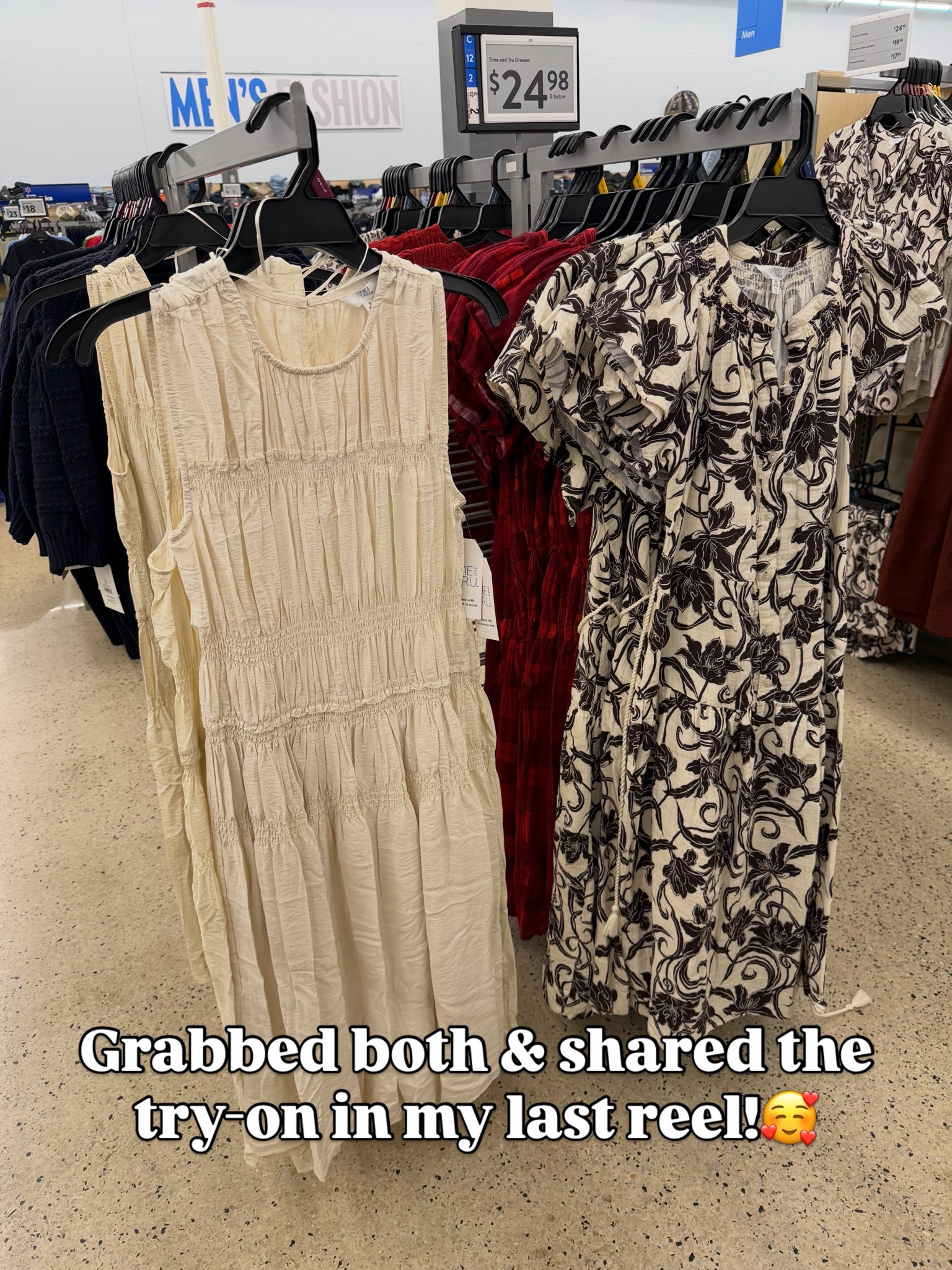 Two solid dress options at Walmart, I am between a small and medium and got the medium in each, I’m 5’8”. If petite I would stay true to size. #walmartfashion