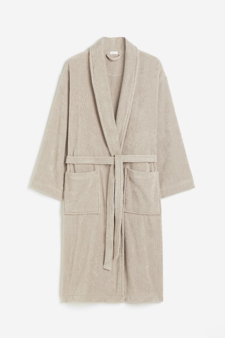 Cotton Terry Bathrobe - Light taupe - Home All | H&M US | H&M (US + CA)