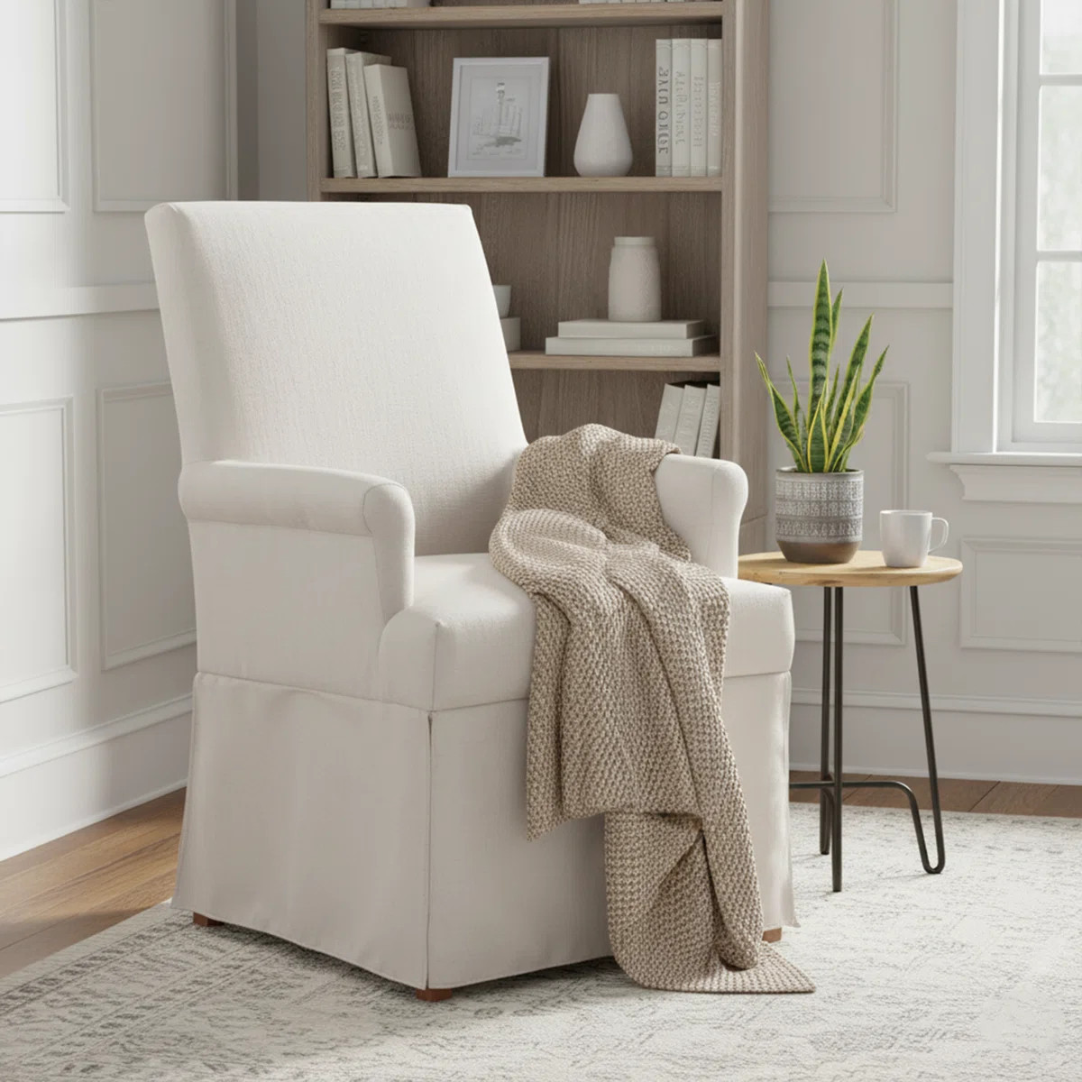 Elegant Upholstered Dining Chair  With Skirted Base, Accent Armchair For Living Room, Bedroom, Di... | Wayfair North America