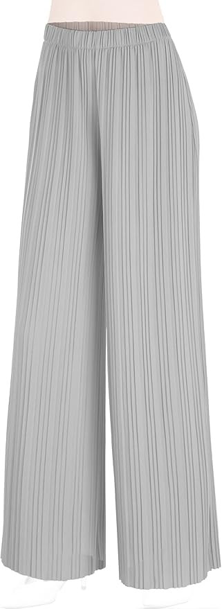 Made By Johnny Women's Pleated Wide Leg Palazzo Pants with Drawstring | Amazon (US)