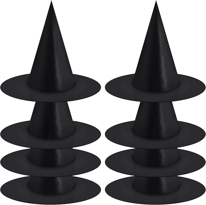 CANREVEL 8 Pack Witch Hats, Halloween Hanging Witch Hats, Black Witch Hat Witch Cap Costume Acces... | Amazon (US)