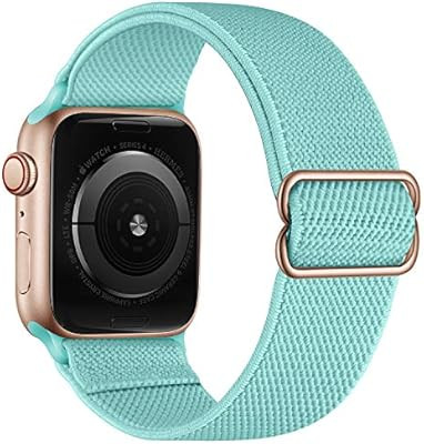 OXWALLEN Stretchy Solo Loop Compatible with Elastic Apple Watch Bands 38mm 40mm, Adjustable Braid... | Amazon (US)