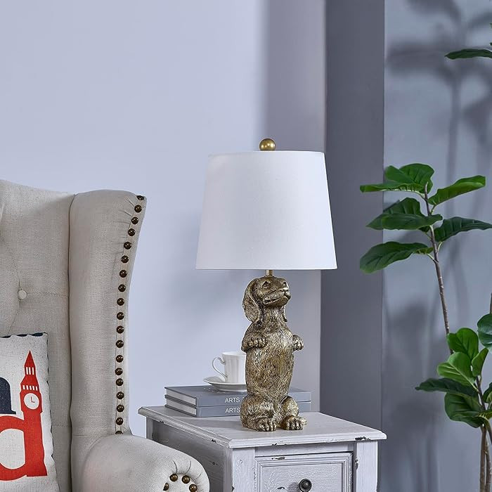 Crestview Collection 22.5" 22.5" H Gold Resin Dachshund Table Lamp with Shade | Amazon (US)