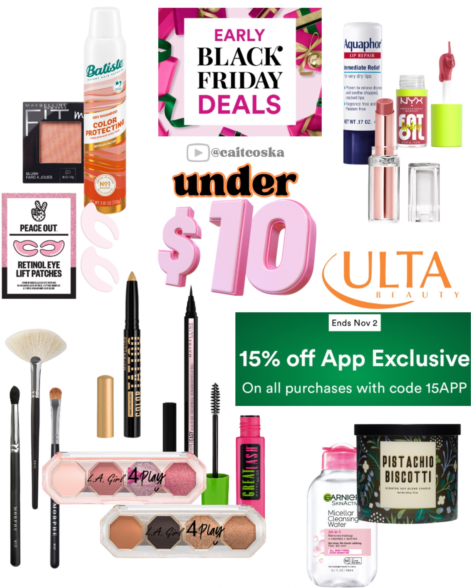 ✨ Early Black Friday Alert! ✨

I found the best Ulta deals under $10, and they’re perfect for stocking stuffers and secret Santa gifts! 

These beauty picks are all about amazing quality at an unbeatable price. From the must-have Batiste Dry Shampoo for refreshed hair on the go, to Maybelline Fit Me Blush for a natural glow, these budget-friendly finds deliver amazing quality. Love a hydrated pout? The NYX Fat Oil Lip Drip is ultra-nourishing! Plus, the Peace Out Retinol Eye Lift Patches are a game-changer for brighter under-eyes. 

Don’t wait—grab these holiday essentials before they’re gone! 🎁💄 Shop now and get ahead on holiday gifting for less! 

#LTKGiftGuide #LTKBeauty #LTKFindsUnder50