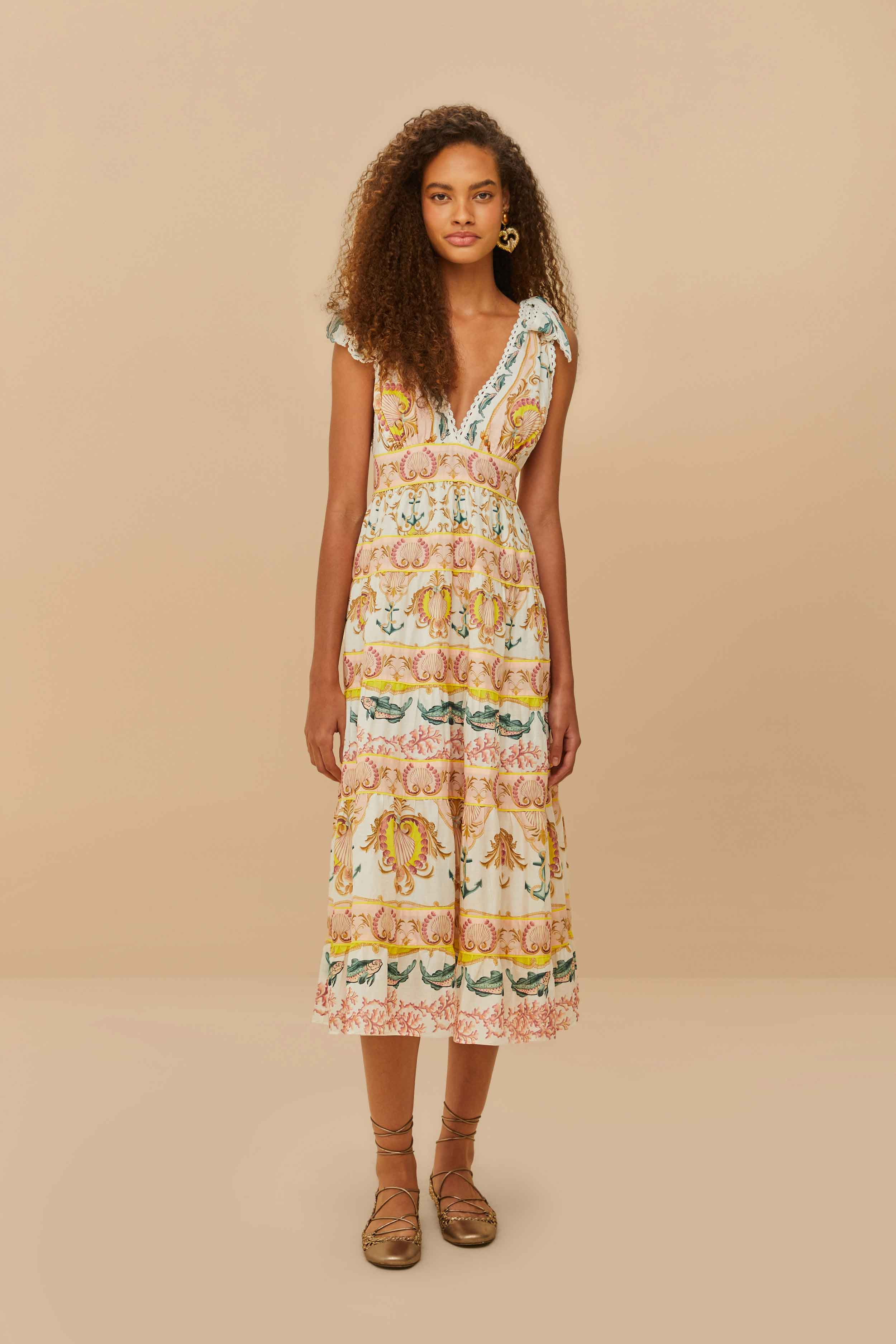 Off-White Maritime Magic Midi Dress | FarmRio (US)