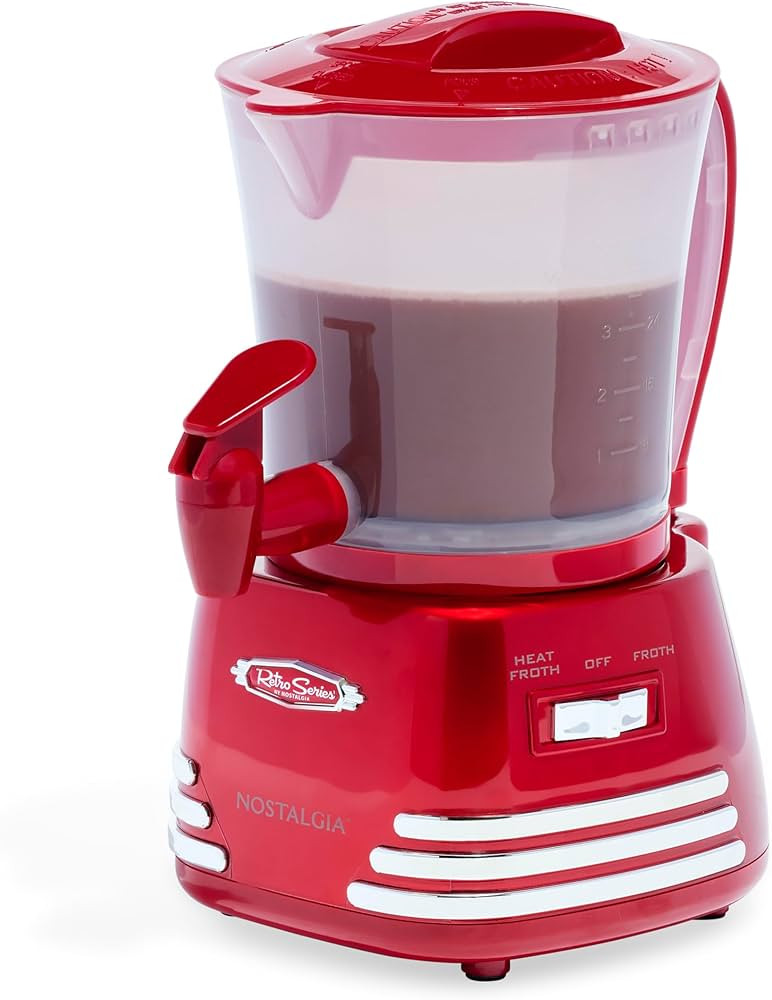 Nostalgia Retro Frother and Hot Chocolate Maker and Dispenser, 32 Oz, for Coffees, Lattes, Cappuc... | Amazon (US)