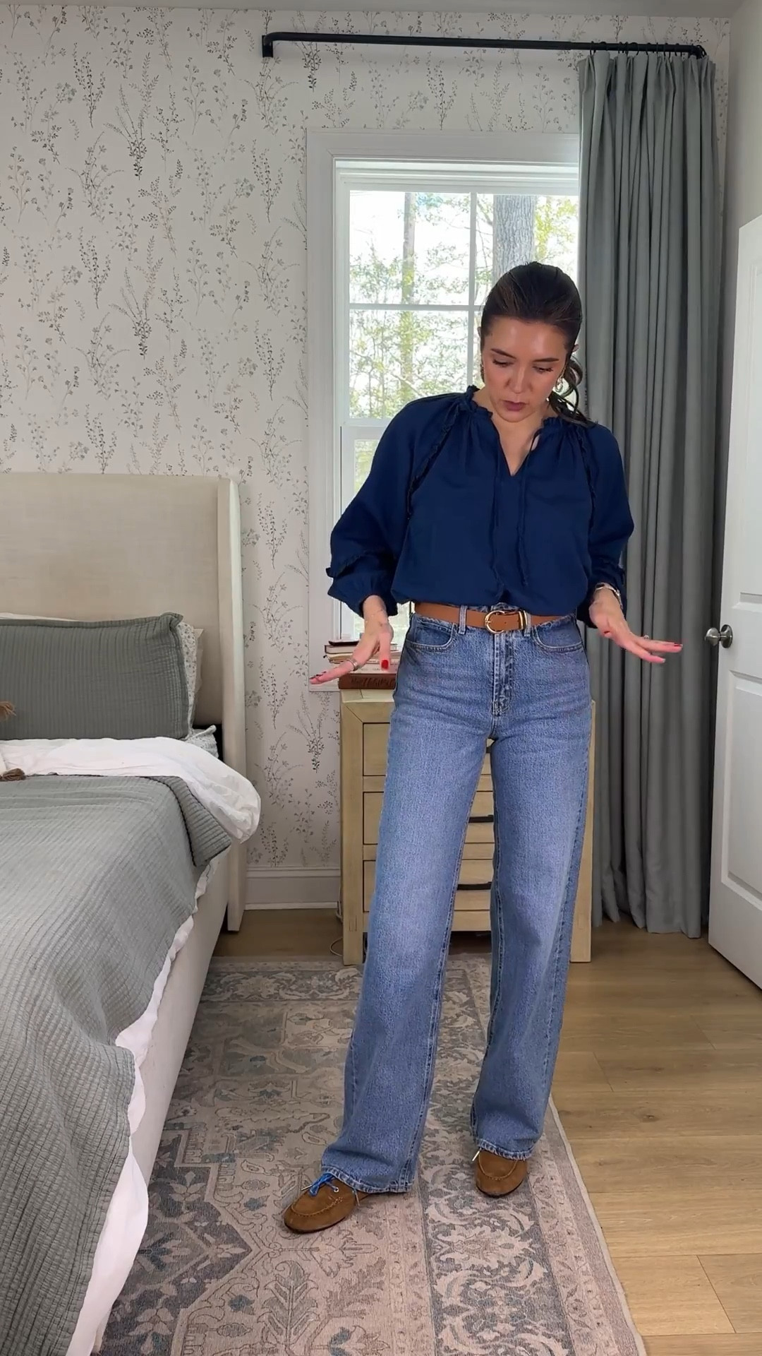 50% off old navy sale!! This outfit is giving j.crew for so much less! I’m 5’7”. Size small top, size 2 tall in jeans. 

#LTKSaleAlert #LTKTall #LTKOver40