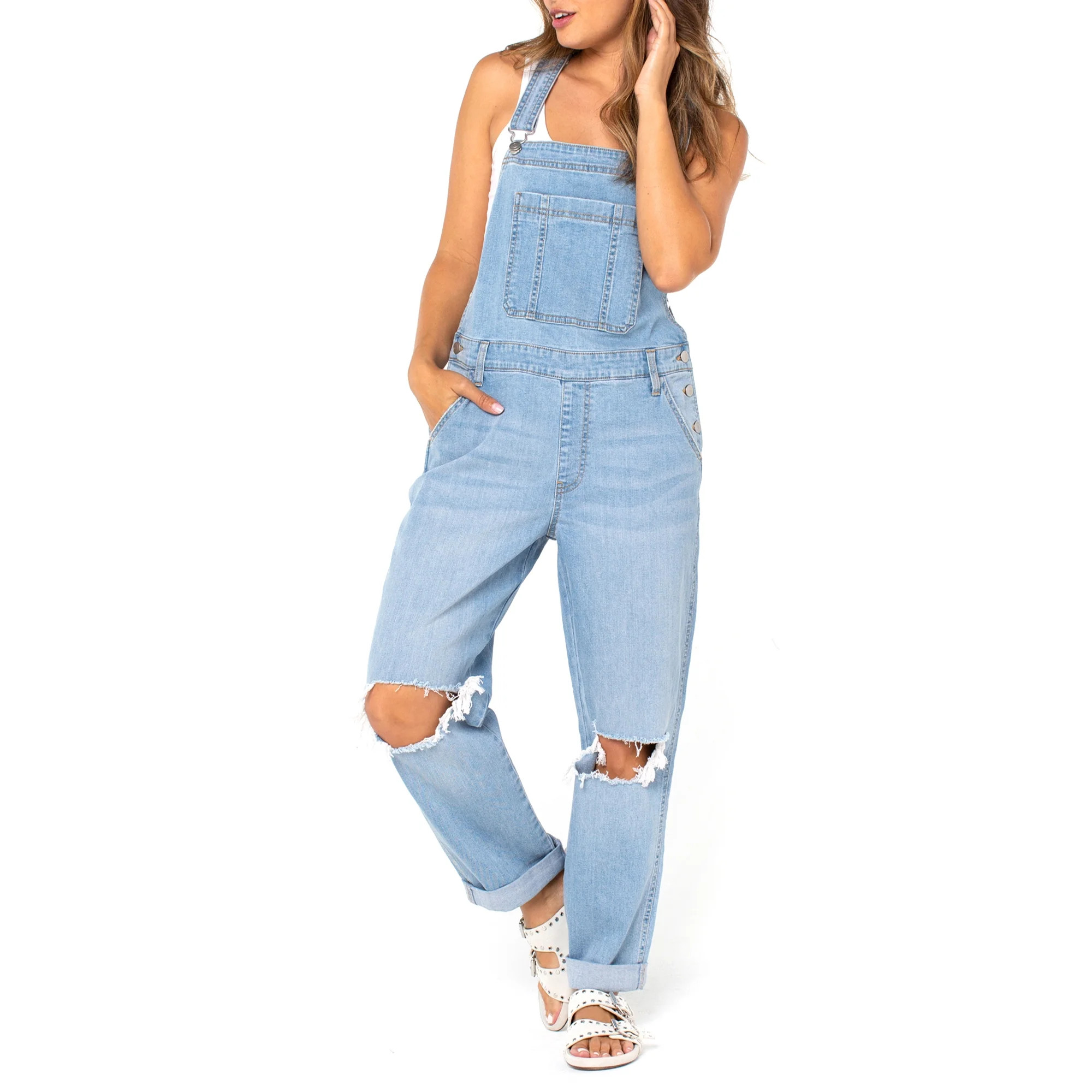 Celebrity Pink Junior's Vintage Stretch Denim Overall | Walmart (US)
