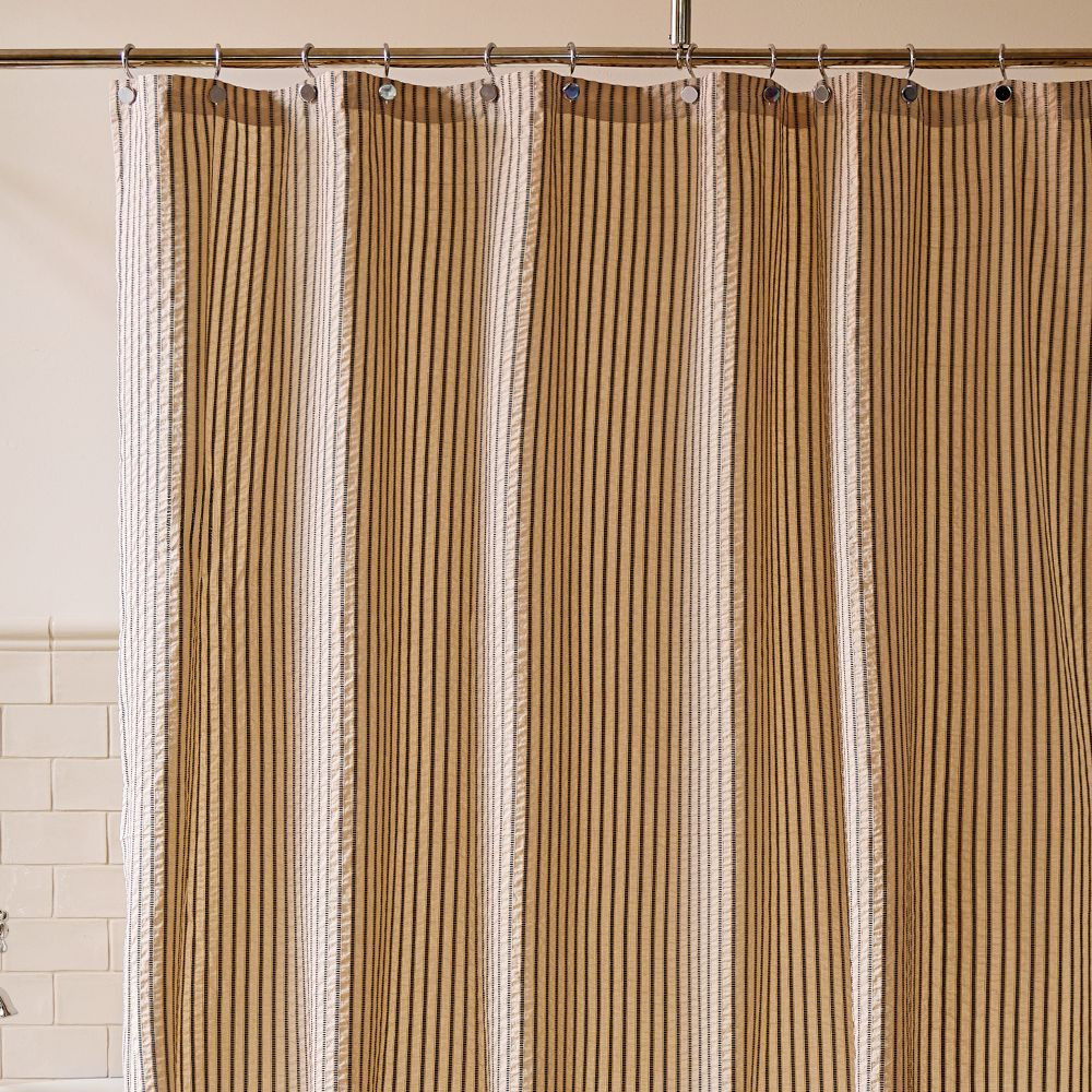 Pierce & Ward Woven Dash Stripe Shower Curtain | West Elm (US)