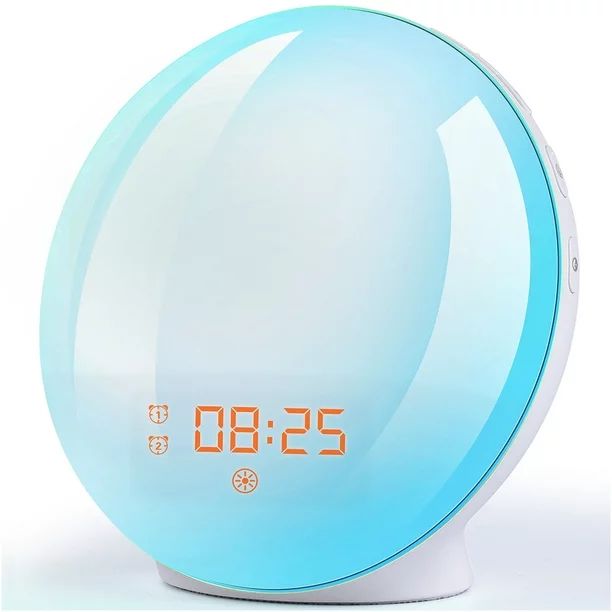 Sunrise Alarm Clock Wake Up Light - Light Alarm with Sunrise/Sunset Simulation Dual Alarms and Sn... | Walmart (US)