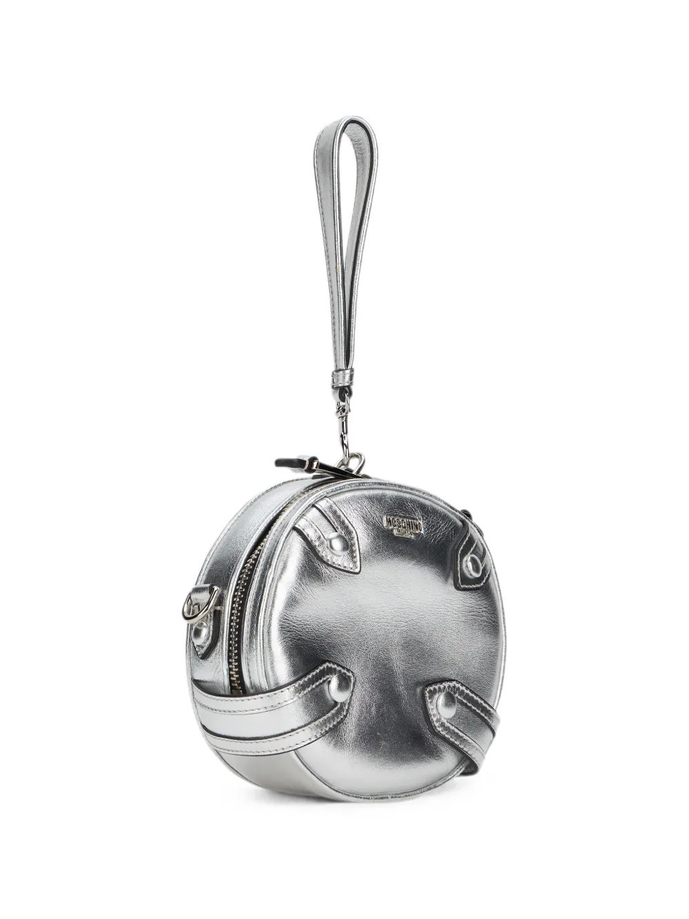 Moschino metallic-effect shoulder bag - Silver | Farfetch Global