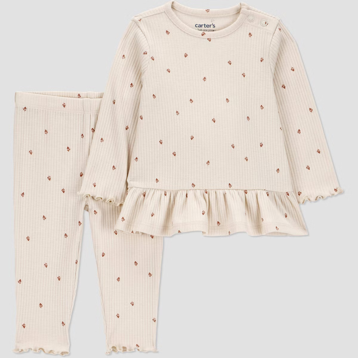 Carter's Just One You® Baby Girls' 2pc Heart Printed Top & Bottom Set - Ivory | Target