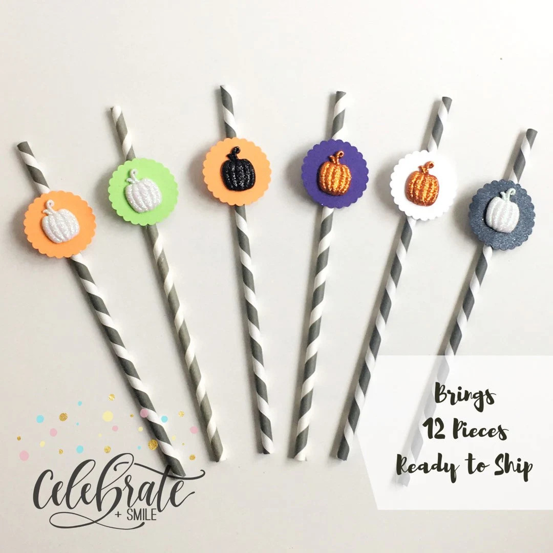 Halloween Straw Toppers Halloween Party Straw Toppers - Etsy | Etsy (US)