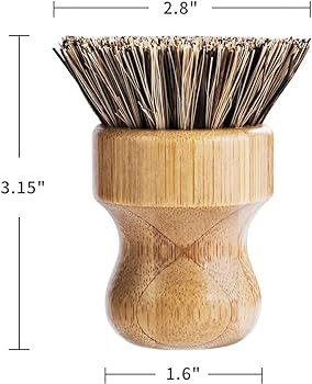 Palm Pot Brush- Bamboo Round 3 Packs Mini Dish Brush Natural Scrub Brush Durable Scrubber Cleanin... | Amazon (US)