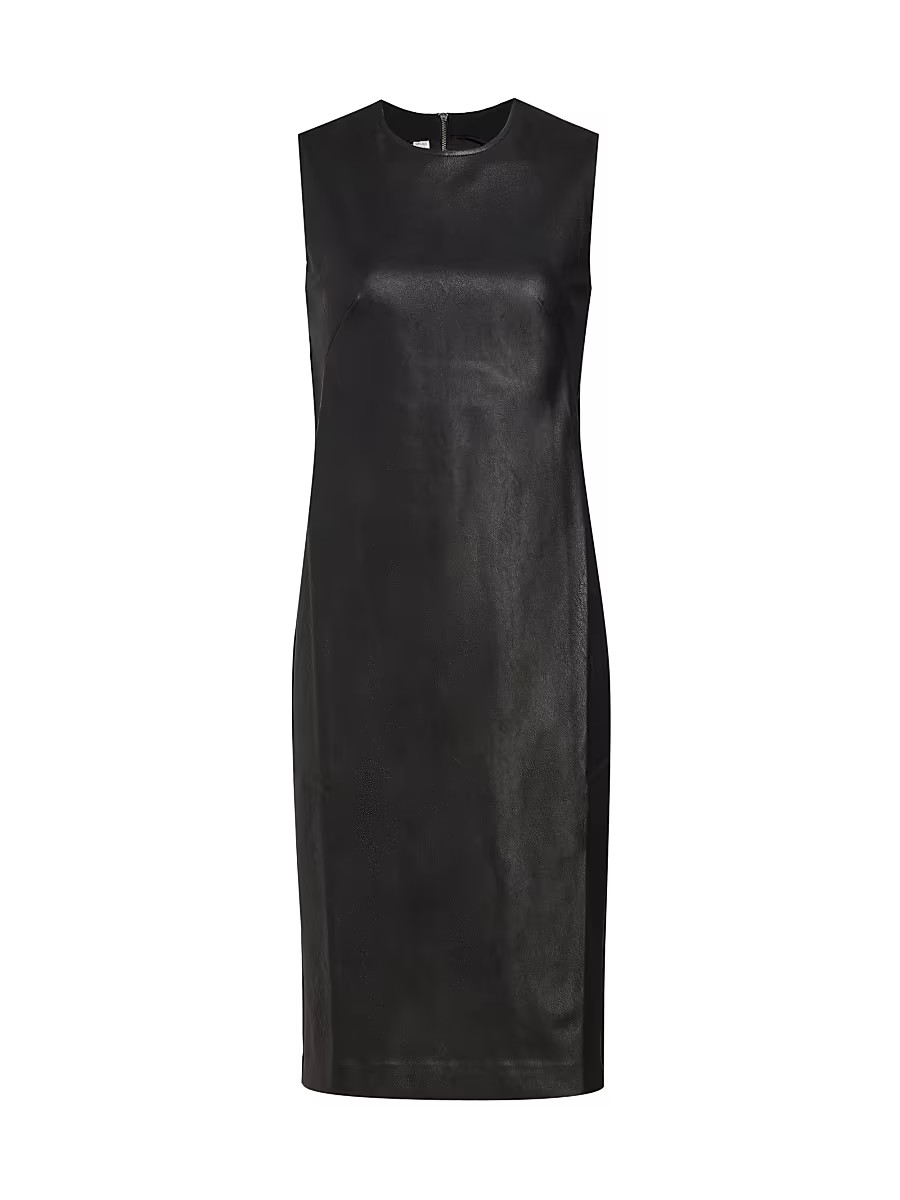 Women's Faux Leather Sheath Dress - Luxe Black - Size Large | Saks Fifth Avenue