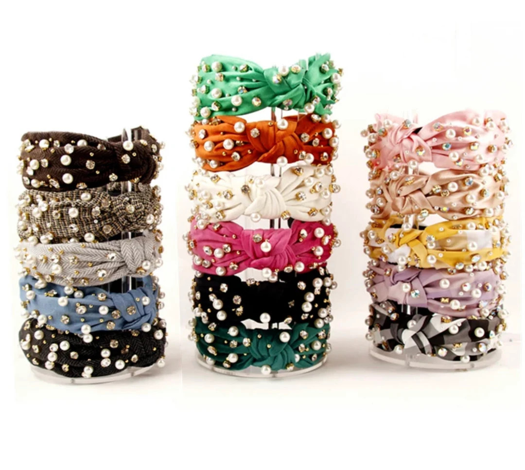 Jeweled Embellished Knot Headband for Women BLING Headband - Etsy | Etsy (US)