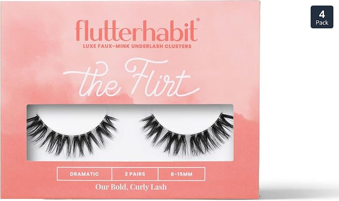 FlutterHabit The Flirt Lashes, 2 Sets of Eyelashes, DIY Cat Eye Lash Extensions, Up to 10 Day Las... | Amazon (US)