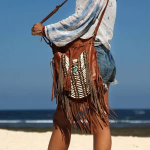 Boho purse, leather fringed Bag, large size, ligth brown, fringe shoulder bag | Etsy (US)