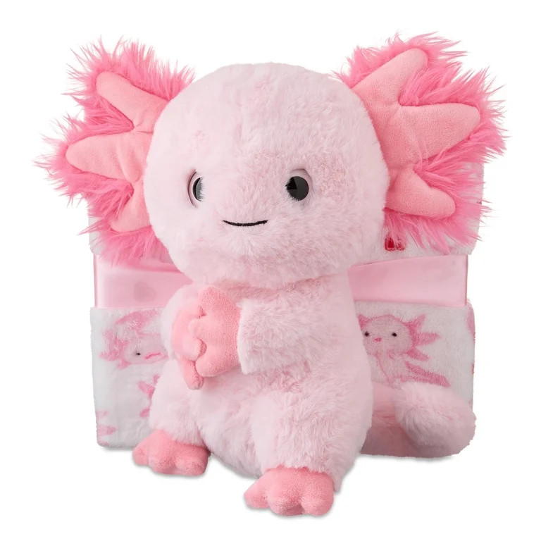Axolotl Plush with Blanket, Pink, 35" x 47", Valentine's Day by Way To Celebrate | Walmart (US)