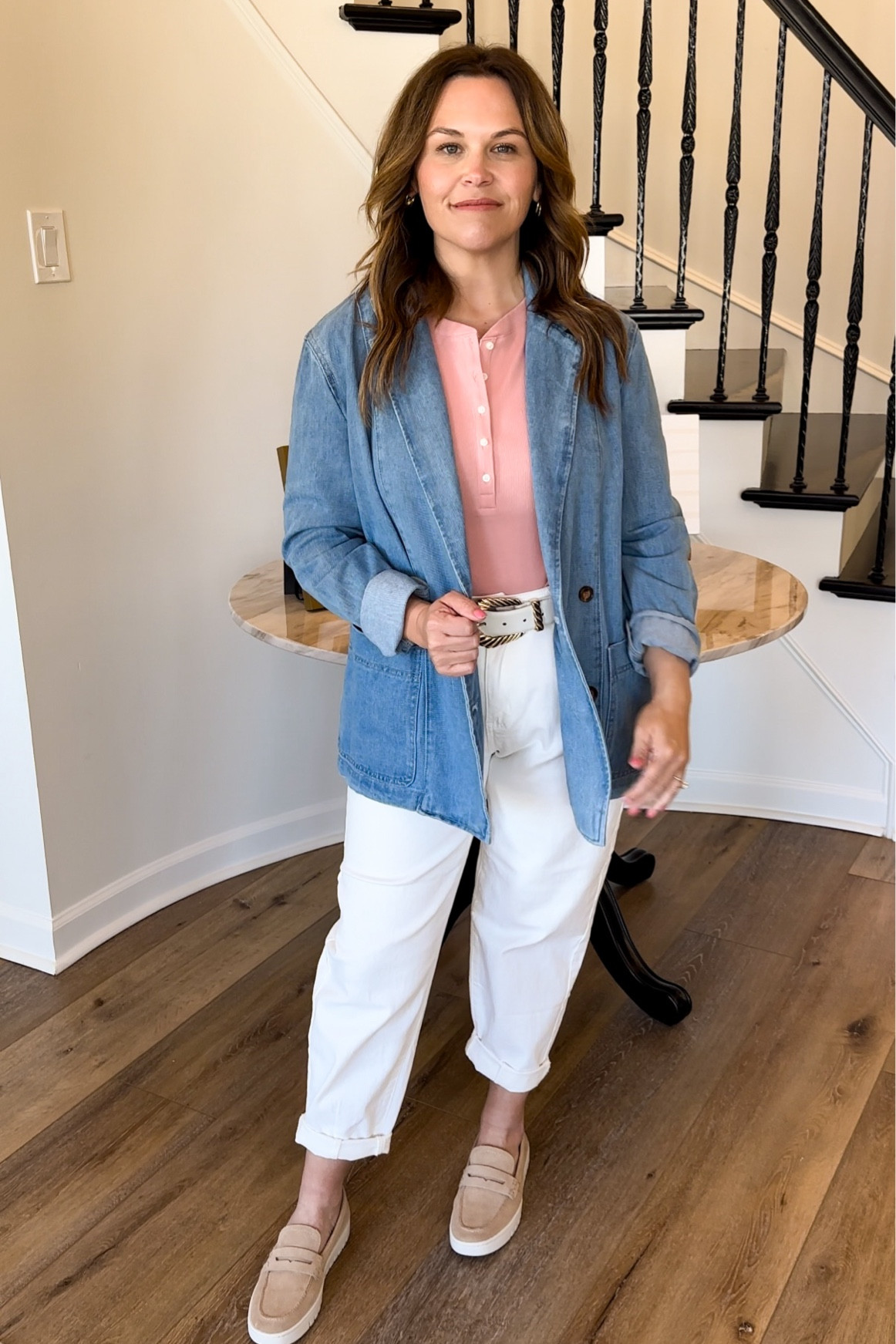 Italy Casual Outfit

Love love love this outfit! 
Will be wearing this denim blazer on repeat! 

These white baggy jeans from Amazon are so comfortable 

My loafers are from Vionic and perfect for traveling because they are so comfortable and packable! 

#denimblazer #springoutfit #europeoutfit


#LTKstyletip #LTKfindsunder100 #LTKeurope