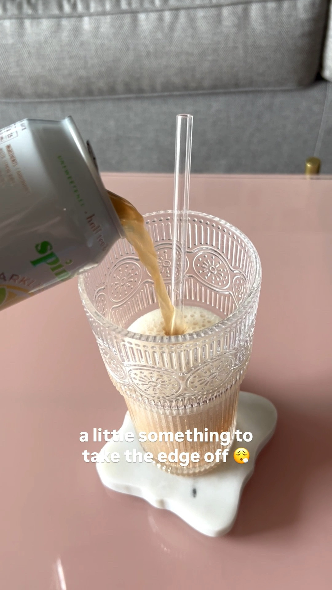 Afternoon bubbles 🍋 Spindrift half tea & half lemon and the cutest glass tumbler for water, bubbles, cocktails, and iced coffee! 🥤

#LTKHome