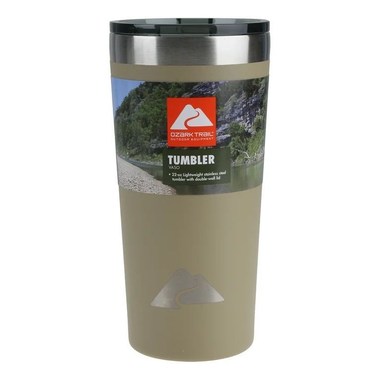 Ozark Trail Double Wall Vacuum Sealed Stainless Steel Tumbler 22 Ounce Tan | Walmart (US)