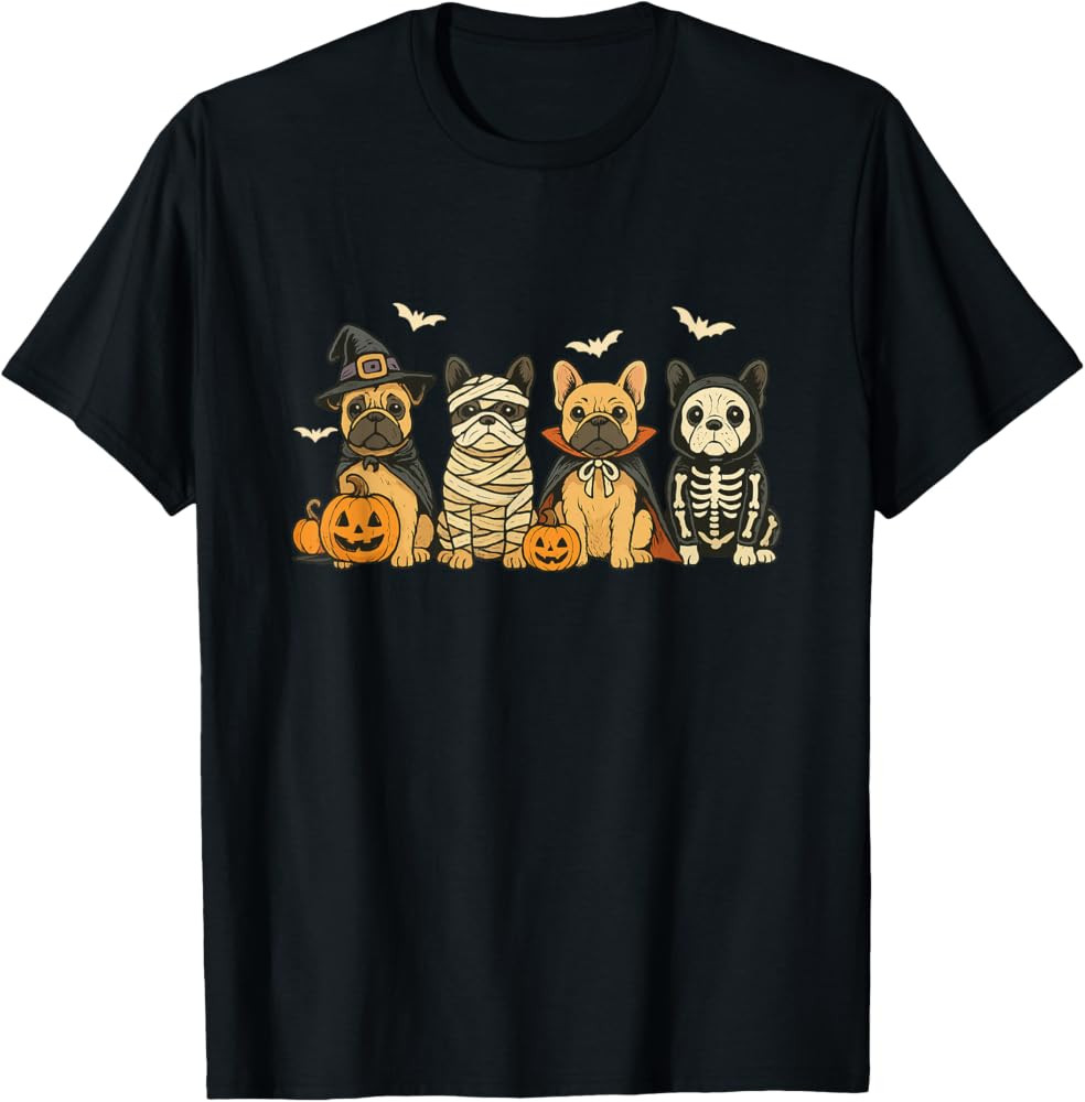 Mummy French Bulldog Halloween French Bulldog Witch Dog Mom T-Shirt | Amazon (US)